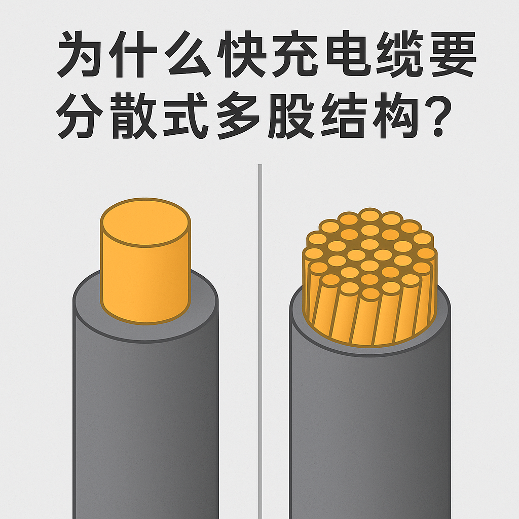 为什么快充电缆要选取分散式多股结构？主题原因其实有 5 个